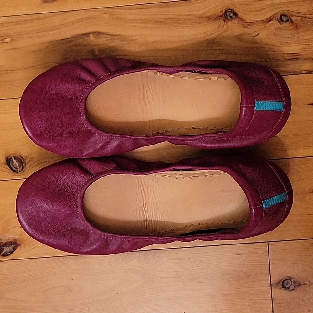 Tieks ballet flats size 10 burgundy